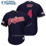 Camiseta Beisbol Hombre Cleveland Indians 2017 Postemporada 4 Coco Crisp Azul Cool Base