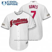 Camiseta Beisbol Hombre Cleveland Indians 2017 Postemporada 7 Yan Gomes Blanco Cool Base