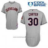 Camiseta Beisbol Hombre Cleveland Indians Joe Carter 30 Gris Cool Base