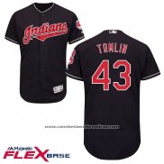 Camiseta Beisbol Hombre Cleveland Indians Josh Tomlin Azul Alterno Flex Base
