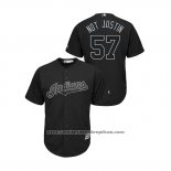 Camiseta Beisbol Hombre Cleveland Indians Shane Bieber 2019 Players Weekend Not Justin Replica Negro