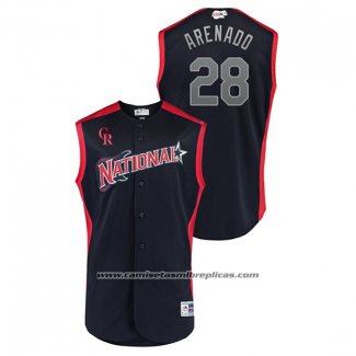 Camiseta Beisbol Hombre Colorado Colorado Rockies 2019 All Star Workout National League Nolan Arenado Azul