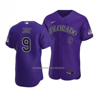 Camiseta Beisbol Hombre Colorado Rockies Connor Joe Autentico Alterno Violeta