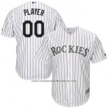 Camiseta Beisbol Hombre Colorado Rockies Personalizada Blanco