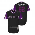 Camiseta Beisbol Hombre Colorado Rockies Yency Almonte 2018 LLWS Players Weekend Showtime Negro
