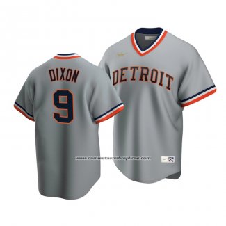 Camiseta Beisbol Hombre Detroit Tigers Brandon Dixon Cooperstown Collection Road Gris