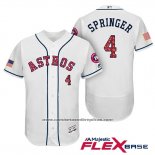 Camiseta Beisbol Hombre Houston Astros 2017 Estrellas y Rayas George Springer Blanco Flex Base