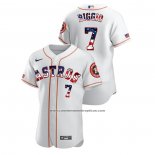 Camiseta Beisbol Hombre Houston Astros Craig Biggio 2020 Stars & Stripes 4th of July Blanco