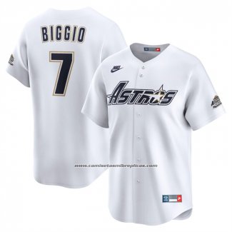 Camiseta Beisbol Hombre Houston Astros Craig Biggio Throwback Cooperstown Collection Limited Blanco1