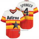 Camiseta Beisbol Hombre Houston Astros George Springer Naranja Cooperstown