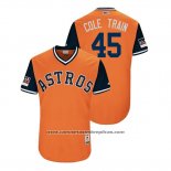 Camiseta Beisbol Hombre Houston Astros Gerrit Cole 2018 LLWS Players Weekend Cole Train Orange