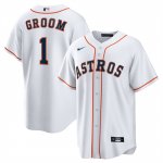 Camiseta Beisbol Hombre Houston Astros NO 1 Groom Primera Replica Blanco