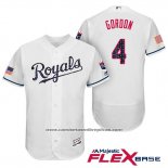 Camiseta Beisbol Hombre Kansas City Royals 2017 Estrellas y Rayas Alex Gordon Blanco Flex Base