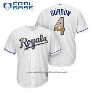 Camiseta Beisbol Hombre Kansas City Royals 4 Alex Gordon Blanco 2017 Cool Base