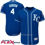 Camiseta Beisbol Hombre Kansas City Royals Alex Gordon 4 Azul Flex Base Autentico Collection Jugador
