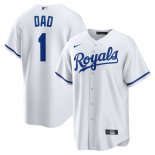 Camiseta Beisbol Hombre Kansas City Royals NO 1 Dad Primera Replica Blanco