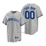 Camiseta Beisbol Hombre Kansas City Royals Personalizada Replica Road Gris