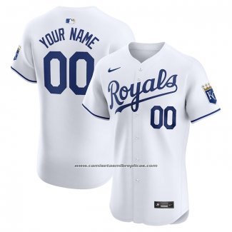 Camiseta Beisbol Hombre Kansas City Royals Primera Elite Personalizada Blanco