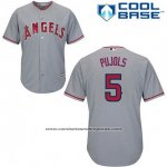 Camiseta Beisbol Hombre Los Angeles Angels Albert Pujols 5 Gris Cool Base Camiseta Beisbol Hombre Los Angeles Angels Albert Pujols 5 Gris Cool Base