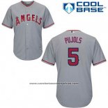 Camiseta Beisbol Hombre Los Angeles Angels Albert Pujols 5 Gris Cool Base