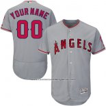 Camiseta Beisbol Hombre Los Angeles Angels Personalizada Gris