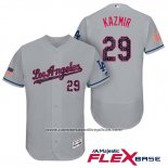 Camiseta Beisbol Hombre Los Angeles Dodgers 2017 Estrellas y Rayas Scott Kazmir Gris Flex Base