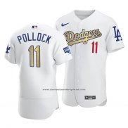 Camiseta Beisbol Hombre Los Angeles Dodgers A.j. Pollock Replica Alterno Gris