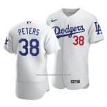 Camiseta Beisbol Hombre Los Angeles Dodgers Dj Peters Autentico Primera Blanco