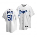 Camiseta Beisbol Hombre Los Angeles Dodgers Dylan Floro 2020 Replica Primera Blanco