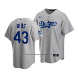 Camiseta Beisbol Hombre Los Angeles Dodgers Edwin Rios 2020 Replica Alterno Gris