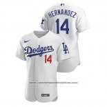 Camiseta Beisbol Hombre Los Angeles Dodgers Enrique Hernandez Autentico Blanco
