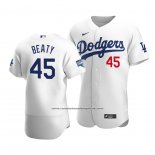 Camiseta Beisbol Hombre Los Angeles Dodgers Matt Beaty 2020 Autentico Primera Blanco
