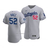 Camiseta Beisbol Hombre Los Angeles Dodgers Pedro Baez 2020 Autentico Road Gris
