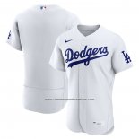 Camiseta Beisbol Hombre Los Angeles Dodgers Primera Premium Autentico Blanco