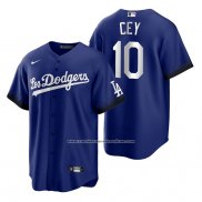 Camiseta Beisbol Hombre Los Angeles Dodgers Ron Cey 2021 City Connect Replica Azul