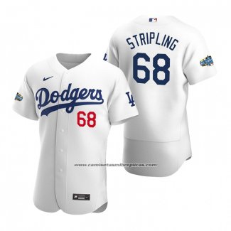 Camiseta Beisbol Hombre Los Angeles Dodgers Ross Stripling Autentico 2020 Primera Blanco