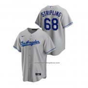 Camiseta Beisbol Hombre Los Angeles Dodgers Ross Stripling Replica Road Gris