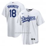 Camiseta Beisbol Hombre Los Angeles Dodgers Yoshinobu Yamamoto Primera Replica Blanco