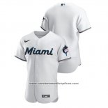 Camiseta Beisbol Hombre Miami Marlins Autentico Blanco