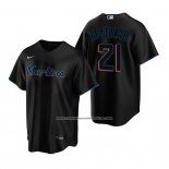Camiseta Beisbol Hombre Miami Marlins Jesus Aguilar Replica Alterno Negro