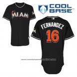 Camiseta Beisbol Hombre Miami Marlins Jose Fernandez 16 Negro Alterno Cool Base