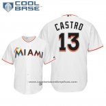 Camiseta Beisbol Hombre Miami Marlins Starlin Castro Cool Base Primera Blanco