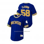 Camiseta Beisbol Hombre Milwaukee Brewers Alex Claudio Cooperstown Collection Azul