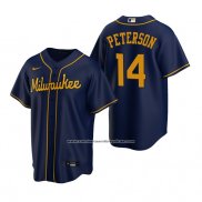 Camiseta Beisbol Hombre Milwaukee Brewers Jace Peterson Replica Alterno Azul
