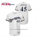 Camiseta Beisbol Hombre Milwaukee Brewers Jhoulys Chacin Autentico Flex Base Blanco