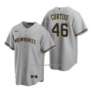 Camiseta Beisbol Hombre Milwaukee Brewers John Curtiss Replica Road Gris