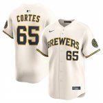 Camiseta Beisbol Hombre Milwaukee Brewers Nestor Cortes Primera Limited Crema