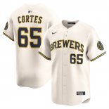 Camiseta Beisbol Hombre Milwaukee Brewers Nestor Cortes Primera Limited Crema