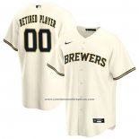 Camiseta Beisbol Hombre Milwaukee Brewers Primera Pick-A-Player Retired Roster Replica Crema