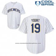 Camiseta Beisbol Hombre Milwaukee Brewers Robin Yount 19 Blanco Cool Base